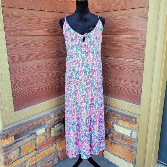 NWT Simply Southern Seahorse Pattern Maxi Dress Size Medium Pink Blue - Picture 2 of 15